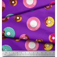 thumbnail image 2 of Soimoi Purple polyester Crepe Fabric Donuts Food Print Fabric by Yard 42 Inch Wide, 2 of 5