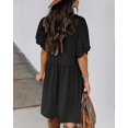 thumbnail image 3 of Women's Summer Casual Twist Knot Short Puff Sleeve Dresses Pleated VCNMR, 3 of 5
