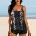 thumbnail image 2 of Trajes de baño para mujer Trajes de baño de dos piezas Camisetas sin mangas con estampado floral con pantalones cortos Trajes de baño con control de barriga OAVQHLG3B Store lin121212, 2 of 4