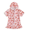 thumbnail image 5 of Swimsuit Cover Up Girls Zipper Hooded Cute Print Towel Cover Up Towel Dress Girls Bathing Suit Cover Up Size 5-6 Years, 5 of 6