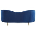 thumbnail image 4 of Coaster Sophia Modern Velvet Upholstered Camel Back Loveseat Blue, 4 of 8