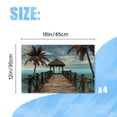 thumbnail image 2 of BaHomeck placemats Set of 4 rectangle Linen Cotton Placemats for Dining Table Washable Heat Resistant,18*12inch,Wooden Pier With Palm Trees And Thatched Roof, 2 of 4