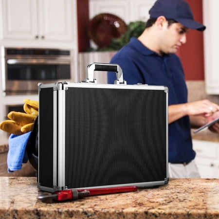 BESTYASH Multi Purpose Aluminum Alloy Storage Case Password Locked with Sponge Interior Black