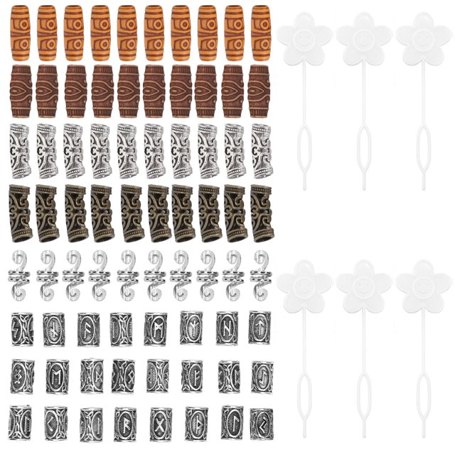 Tubos de cuentas para el cabello DIY para hombres y mujeres, de aleación de resina, para rastas, barba, accesorios para fiestas y citas, color plata.