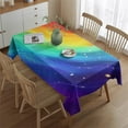 thumbnail image 2 of Rainbow Tie Dye Wave Pattern Rectangle Tablecloth 60"x84",Waterproof Polyester Rectangle Table Cloth, Wipeable Spillproof Polyester Tablecloth for Dining, Camping, Indoor and Outdoor, 2 of 5
