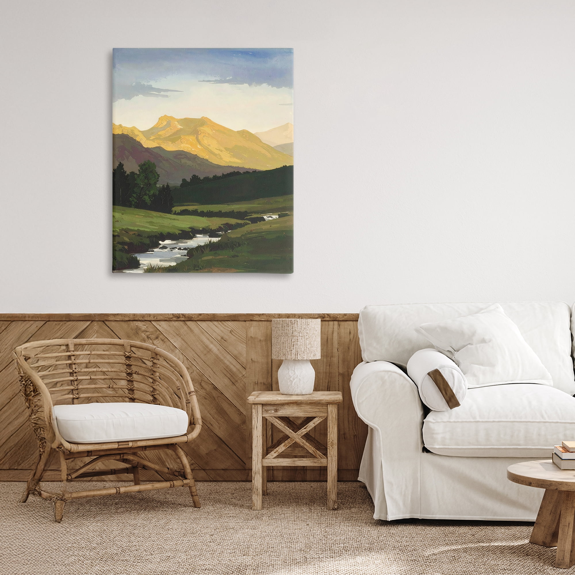 Stupell Industries Mountain Across The Valley Canvas Wall Art, design by Alonza Saunders