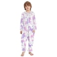 thumbnail image 2 of Soft Big Kids Onesie Pajamas Cozy Loose-Fit Jumpsuits for kids with Pockets for Christmas Lounge & Play Unicorn Silhouette Pattern, 2 of 8