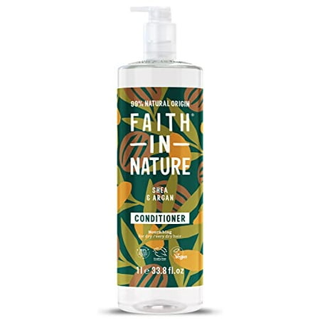 Faith In Nature Natural Conditioner - Vegan & Cruelty Free, No SLS or Parabens - 33.8 fl oz Family Sized, Shea & Argan
