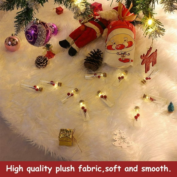 Liwarace Christmas Tree Skirt Plush Artificial Christmas Tree Skirt Plush Cushion Christmas Party Decorations