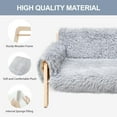 thumbnail image 3 of Cat Couch Bed, Pet Sofa for Indoor Cats Wooden Indoor Elevated Cat Beds with Removable Mattress Cover Suitable for Kitty, Puppy or Small Animal (Grey, Large), 3 of 10