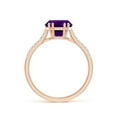thumbnail image 2 of ANGARA Natural Barrel-Shaped 2.9 ct Amethyst Solitaire Ring in 14K Rose Gold for Women (Size-10x8mm) | February Birthstone, Birthday, Anniversary, Jewelry Gift for Women | Natural Amethyst Ring, 2 of 9