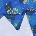 thumbnail image 6 of Christmas Tablecloth 60×120 Inch Gold Snowflake Rectangle Table Cloth Buffalo Plaid Holiday Tablecloth, Waterproof Winter Xmas Table Cover for Party Picnic Dinner, Christmas Decor, Blue, 6 of 6