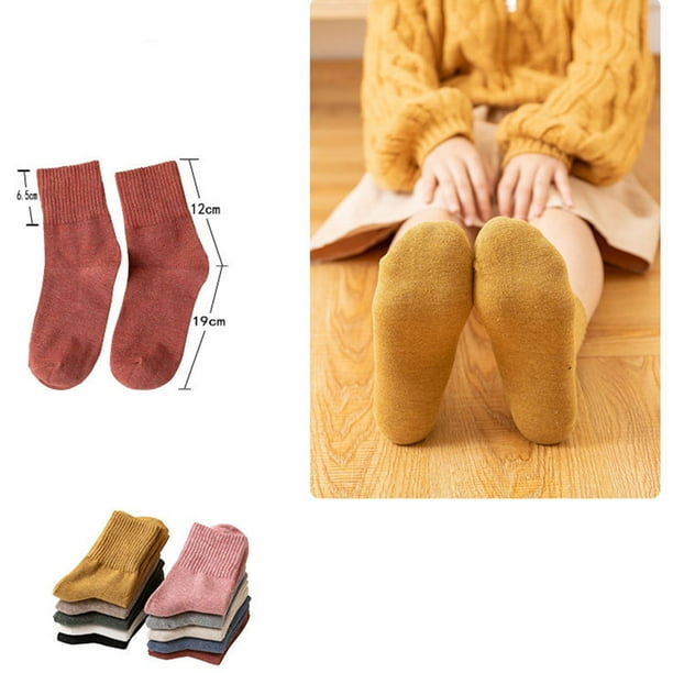1 Pair Women Socks Autumn Winter Pure Cotton Solid-color Mid-tube Warm Long  Socks