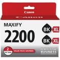 thumbnail image 2 of Canon 2x PGI-2200 XL Black Pigment Ink Tanks for iB4020, iB4120, MB5020, MB5120, MB5320, MB5420 MAXIFY Series Printers, 2-Pack, 2 of 2
