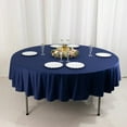 thumbnail image 4 of Balsa Circle 90 in Navy Blue Premium Scuba Polyester Round Tablecloth Party Linens Events Reception Decorations Supplies, 4 of 8
