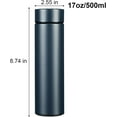 thumbnail image 2 of 17oz Stainless Steel Water Bottles, Slim Water Bottle, Thermo Water Bottle, Insulated Water Bottle Keep Hot for 12 Hrs, Cold for 24 Hrs for Coffee, Drinks（Blue）, 2 of 6