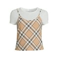 thumbnail image 5 of No Boundaries Layered Plaid T-Shirt & Tank Top, (Girl's XS-3X), 5 of 5