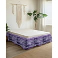 thumbnail image 2 of Abstract Art Wave Bed Skirt Queen Size 18" Drop Watercolor Purple Ruffled Wrap Around Bed Skirts Adjustable Elastic Bedskirt Dust Ruffle for Queen Size Bed, 2 of 7