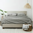 thumbnail image 3 of Noble Linens 4 Piece Pattern Microfiber Bed Sheets Set, Gray Polka Dot,King, 3 of 10