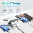 thumbnail image 2 of VHBW Estación de carga USB de 25 W, estación de carga USB de 4 puertos para múltiples dispositivos, estación de carga multi USB con soporte para teléfono (listado UL, cable de extensión de 6 pies, bla, 2 of 5