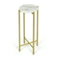 thumbnail image 2 of Stylehouse Collapsible Drink Table, Gold Metal Frame with White Marble Top, 2 of 6