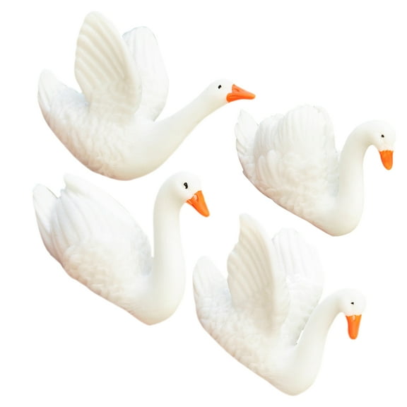 unbranded  4 Pcs Miniature Goose Swan Cake Toppers Ornaments