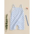 thumbnail image 4 of BemeyourBBs Baby Girl Summer Jumpsuit Sleeveless Checkered Print Romper Shorts, 4 of 9
