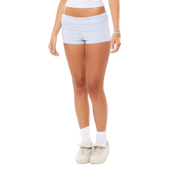 LMLYSoH Women Mini Shorts Solid Color Ruched Low Rise Tight Shorts Casual Booty Shorts Summer Streetwear