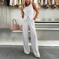 thumbnail image 6 of Busydd Business Casual Outfits for Women Round Neck Button Front Vest and Pant Suits Fall Fashion Solid Color Two Piece Sets XL, 6 of 6