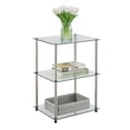 thumbnail image 2 of Convenience Concepts Designs2Go Classic Glass Tall 3 Tier End Table, Clear Glass, 2 of 5