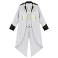 thumbnail image 3 of iiniim Kids Boys Girls Medieval Steampunk Tailcoat Princess Renaissance Tuxedo Jacket Halloween Party Dress Up White 8, 3 of 7