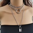 thumbnail image 5 of Choker Collar Lock Gothic Necklace Punk Goth Jewelry Harajuku Style Black Chocker Emo Grunge Aesthetic Accessories, 5 of 5