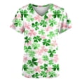 thumbnail image 5 of Kctiaxy Scrub Tops Women St. Patrick's Day Printed V-Neck Short Sleeve Tops Casual Comfy Loose Colorful Graphic Scrubs Shirts with Mutiple Pockets, 5 of 5