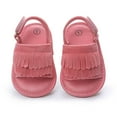 thumbnail image 4 of Aayomet Boys Girls Open Toe Tassels Shoes First Walkers Shoes Summer Toddler Flat Sandals Boys Beach Sandals,Hot Pink 4, 4 of 5