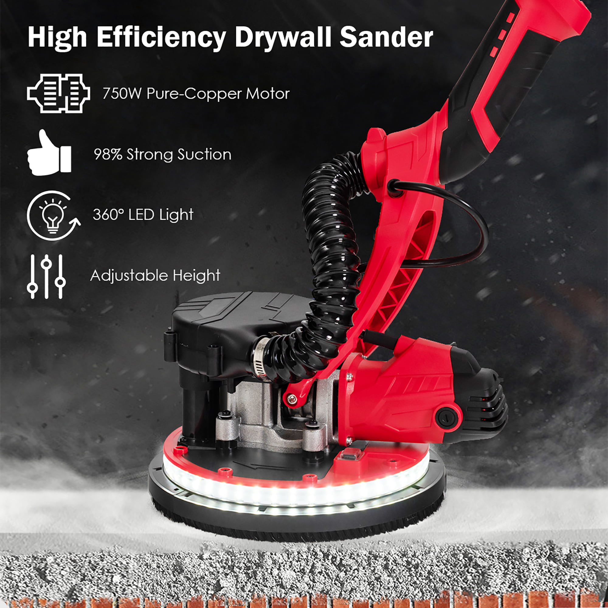 IRONMAX Electric Drywall Sander 750W Adjust Variable Speed Sanding Machine 
