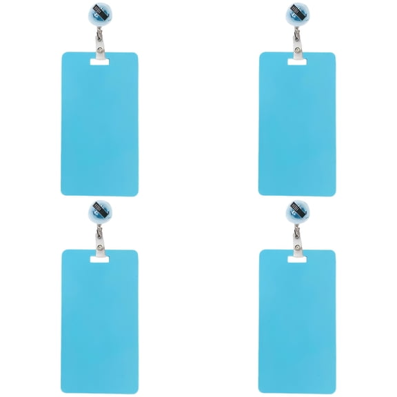 4 Pcs Erasable Badge Notes, Reusable, Silicone, Vertical Badge Buddy|Re-writable Note Cards, with Retractable Reels, Double-Sided, Wipeable Memo Pad, for Nurses Doctors and Office Staff