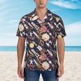 thumbnail image 4 of Lsque Cartoon Space 1 pattern Hawaiian Shirt for Men, Unisex Summer Beach Casual Short Sleeve Button Down Shirts-3X-Large, 4 of 9