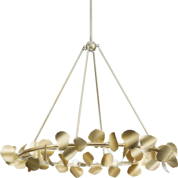 P400360-176-Progress Lighting-Laurel - 8 Light Chandelier In Modern Style-30 Inches Tall and 38 Inches Wide-Gilded Silver Finish