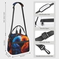 thumbnail image 2 of Naloa Red And Blue Abstract Print Lunch Bag for Women & Men Insulated Lunch Box or Cooler Lunch Tote Bags for Work, Travel, Outdoor, 2 of 5