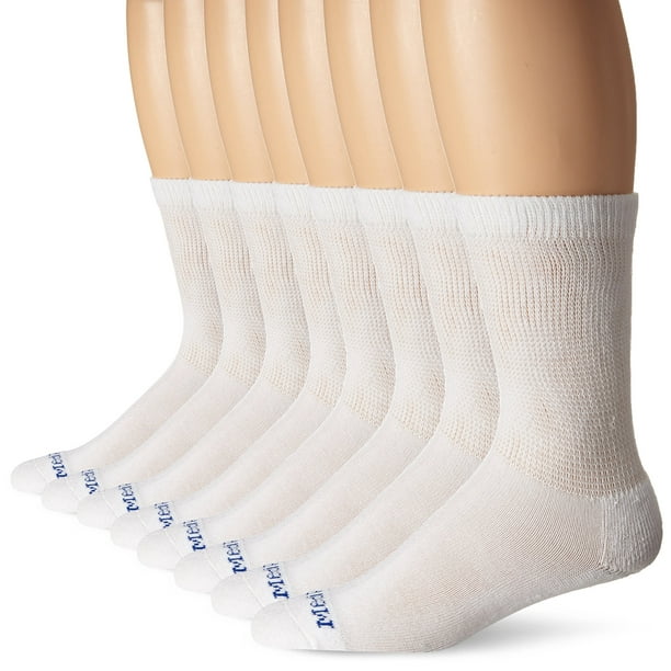 MediPeds MediPEDS 8 Pair Diabetic Crew Socks with NonBinding Top