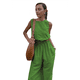 thumbnail image 2 of Conjuntos de 2 Piezas para Mujer: Chaleco de , Conjuntos Casuales Elegantes, Pantalones de Pierna con Abertura Alta. Verde S, 2 of 7