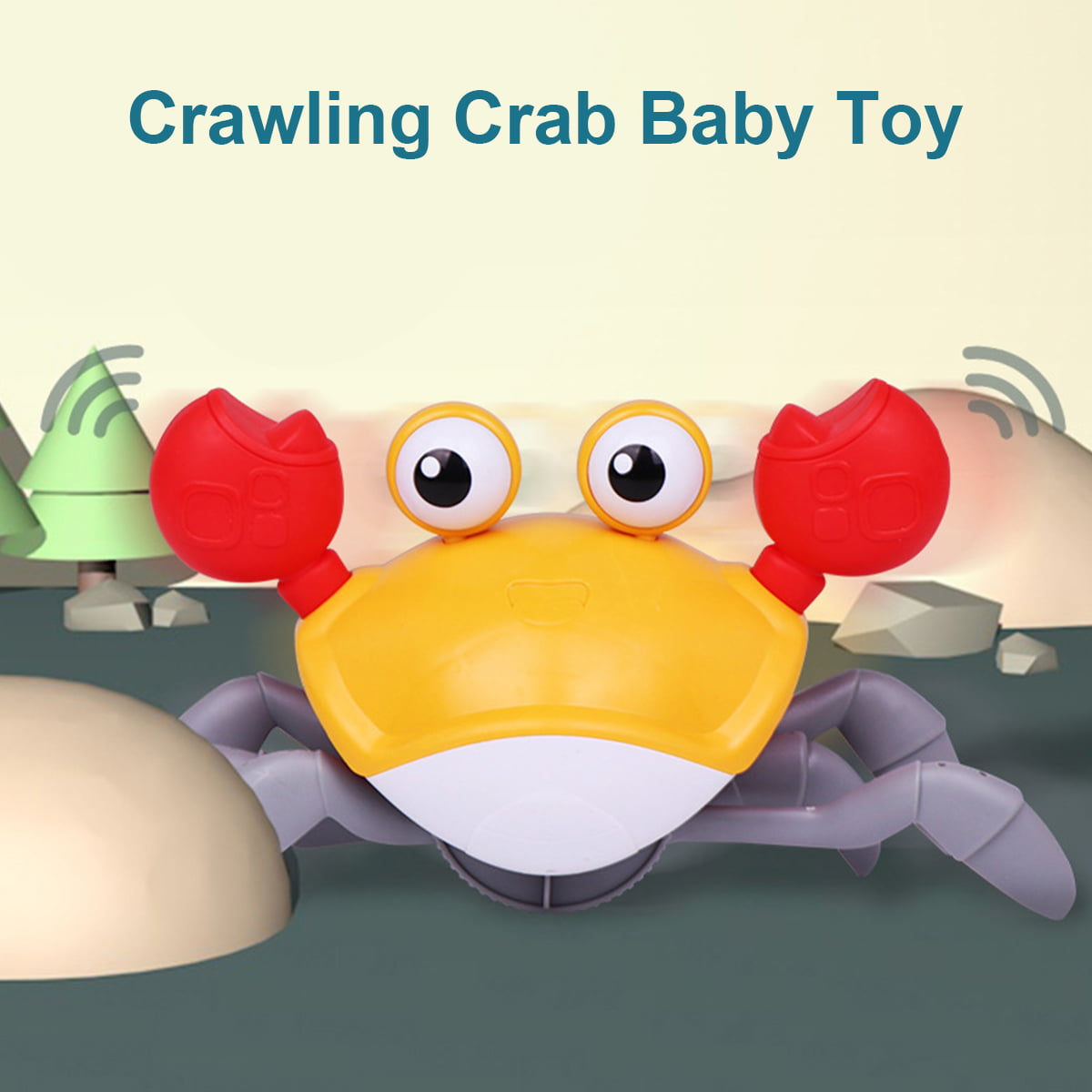 verlacod Crawling Crab Toy Crawling Crab Baby Toy Reusable Interactive  Musical Toy Battery Operated Walking Crab Toy Funny Moving Toy Birthday  Gifts for Kids Infants Toddlers,Green 