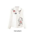 thumbnail image 4 of Sonducket Camisas de mujer de talla grande camisa blanca de manga larga bordado Vintage Top elegante fiesta de negocios deportes blusa ajustada Prendas para la parte del cuerpo 1522 Blanco S, 4 of 6