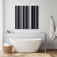 thumbnail image 3 of Blue and Brown Geometric Stripe Pattern Wall Art Painting on Canvas, Canvas Art Home Prints Wall Art Framed Modern Artwork for Living Room Bedroom Wall Decor 16x16in, 3 of 9