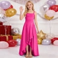 thumbnail image 4 of MEZZALL Girls Sleeveless Tiered Ruffle Party Dress With Top Ruched Waist Asymmetrical Bow Back Detail Solid Color Relaxed Fit Dresses, 4 of 7