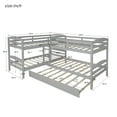 thumbnail image 2 of Harper & Bright Designs L-Shaped Twin Bunk Bed with Trundle, Pine Wood Twin Size Bunk Bed Frame, Can be Separated into Two Beds, No Box Springs Needed (Grey), 2 of 8