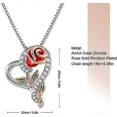thumbnail image 4 of Heart Rose Necklace For Women Cubic Zirconia Love Pendant Necklace, Rose Pendant With Jewelry Box Birthday Gifts For Mom Wife Mothers Day Giftno Box--, 4 of 5
