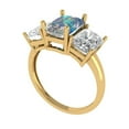 thumbnail image 2 of Three-Stone Engagement Ring for Women - 4ct Blue Moissanite in 18K Yellow Gold Promise Ring, 2 of 6