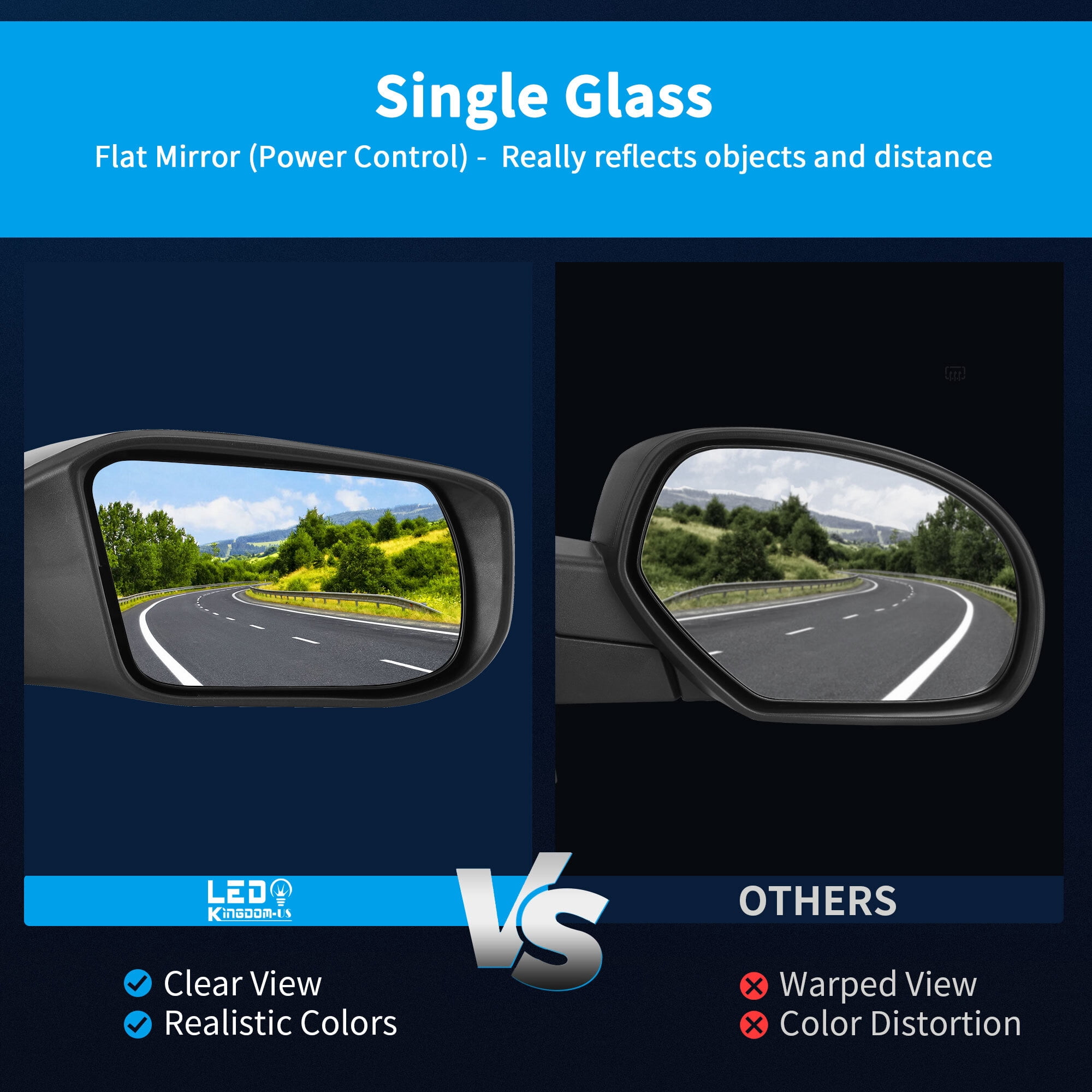 LEDKINGDOMUS Replacement Power Side Mirror Right Passenger for 2014 2015 2016 2017 2018 Nissan Altima & 2013 Altima Sedan Only, OEM Fit Plug Play Install (Professional Recommended)