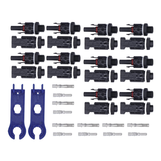 High-Performance Solar Panel Connector Kit with IP67 Waterproof and Flame Retardant Features, Includes 42 PPO Material Connectors and 2 Wrenches for Secure 30A 1000VDC Installations